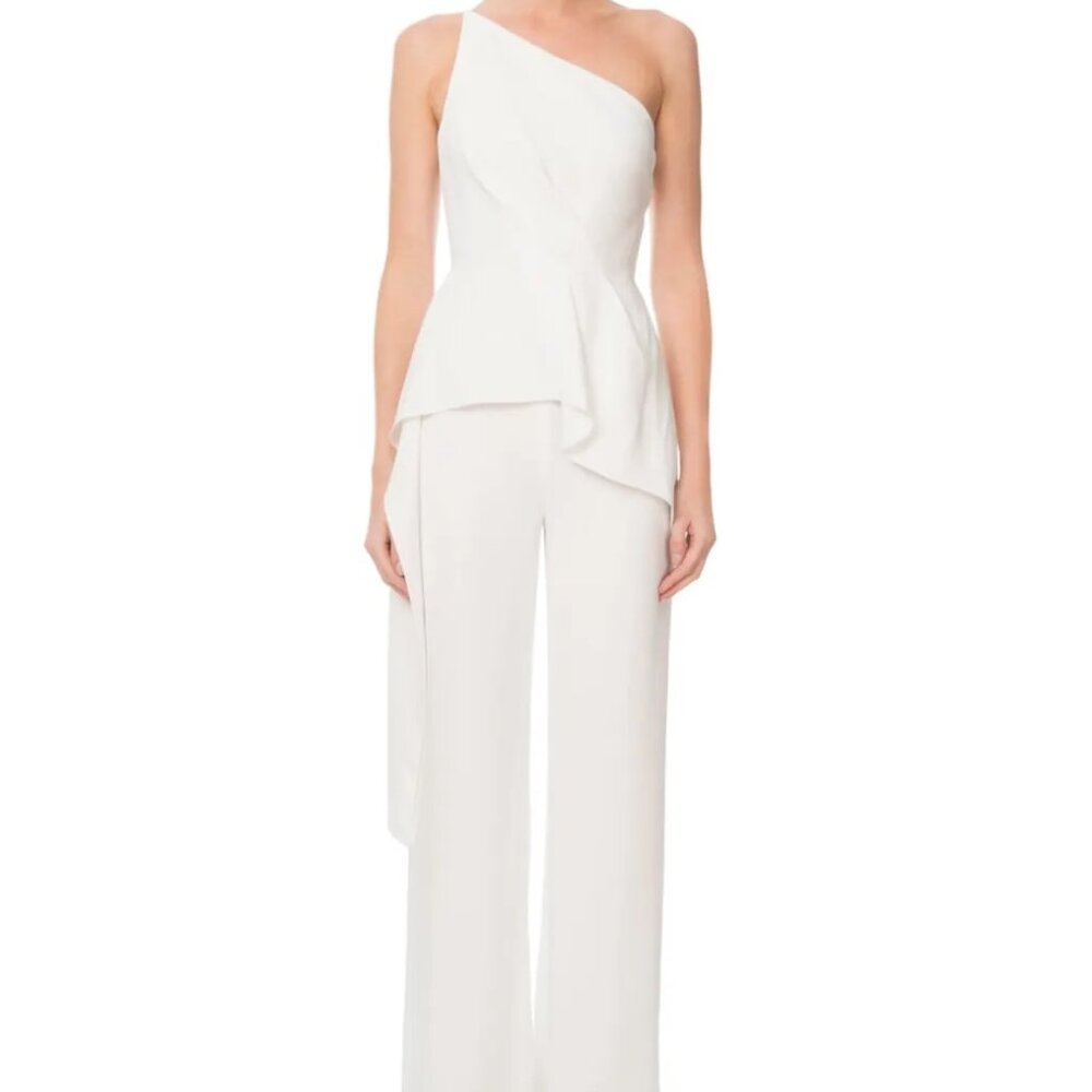 Roland Mouret Women's Charlesworth One-Shoulder White Jumpsuit